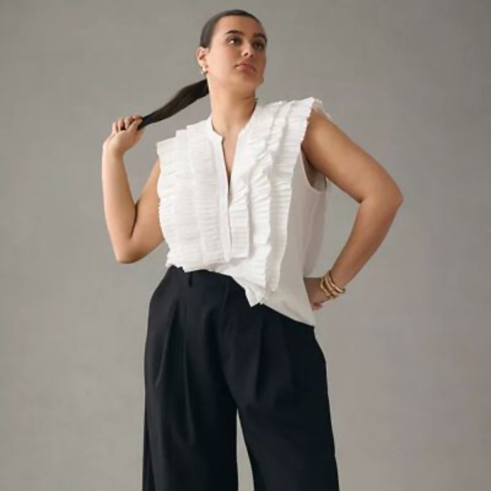 NWT Anthropologie Maeve Sleeveless Ruffle Blouse XS - Picture 5 of 10